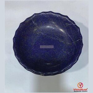 Blue Lapis Lazuli Bowl: Vintage-Style Gemstone Trinket Dish